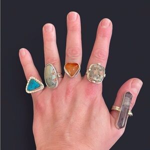 Yooperlite + Sterling Silver Metal Stud Ring
(Size 9)